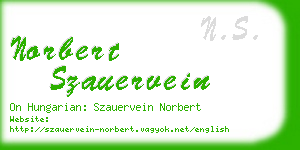 norbert szauervein business card
